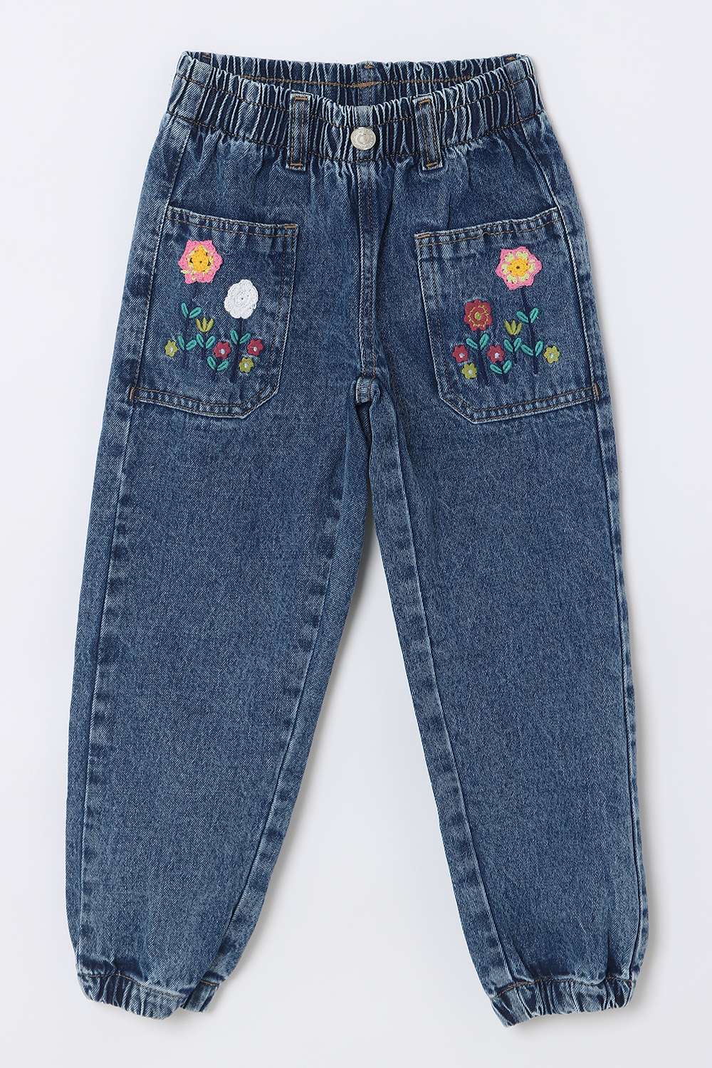 Blended-Fabric-Regular-Fit-Girls-Jeans