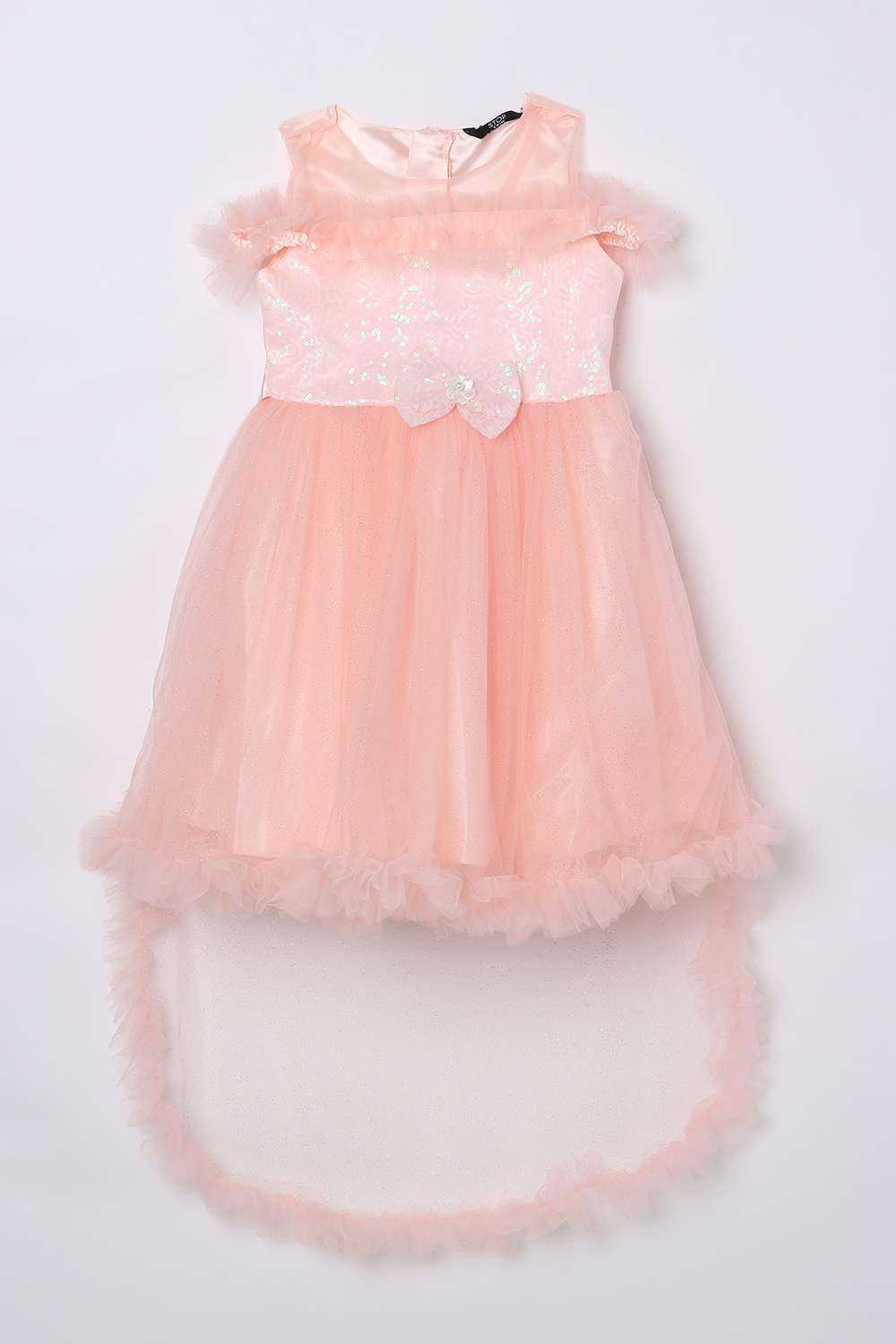Solid-Round-Neck-Polyester-Girl-s-Dress