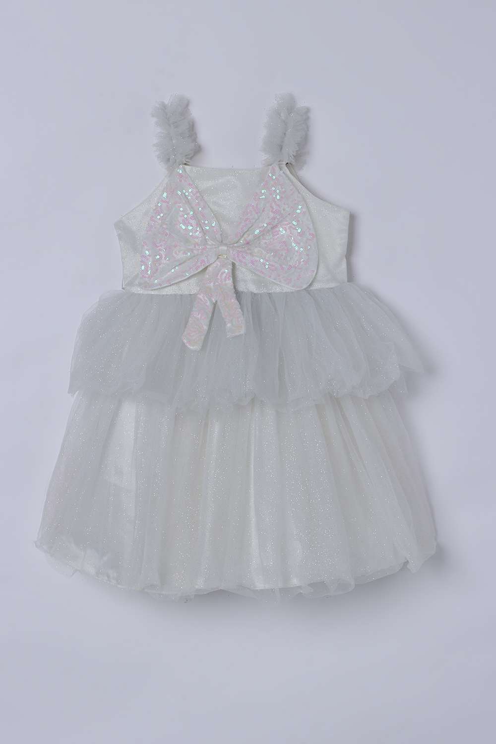 Solid-Polyester-Square-Neck-Girls-Dress