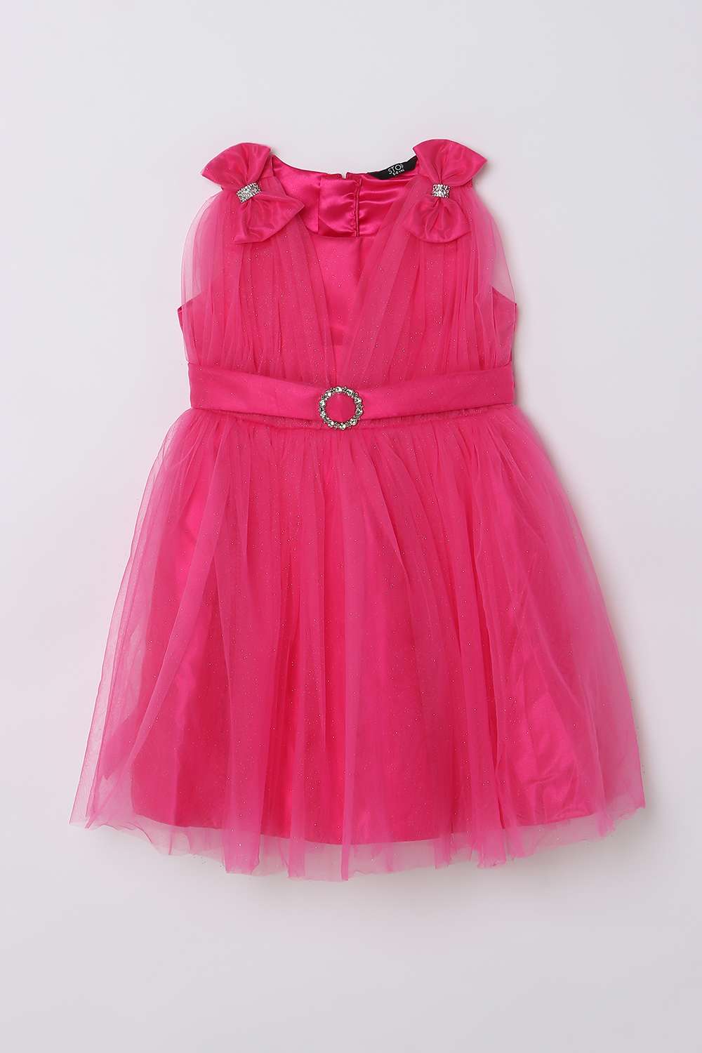 Solid-Blended-Fabric-Sweetheart-Neck-Girl-s-Dress