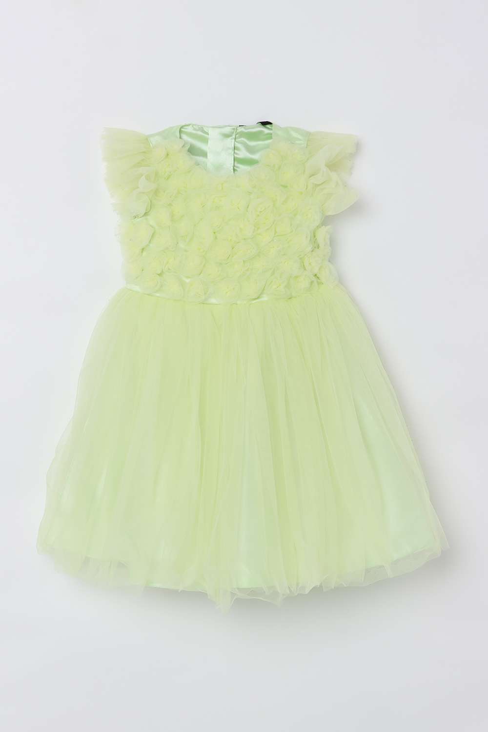 Solid-Polyester-Round-Neck-Girls-Casual-Wear-Dress