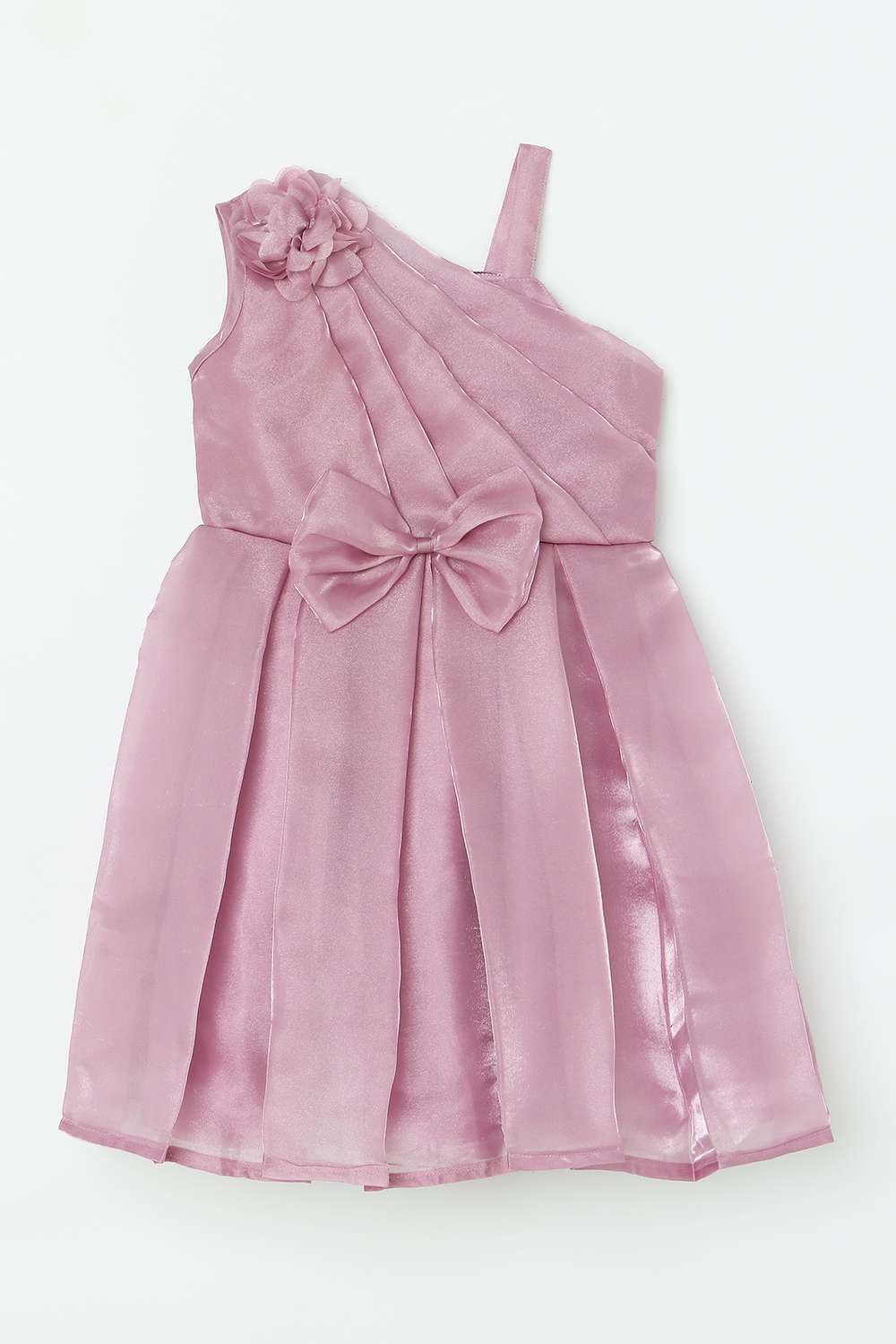 Solid-Blended-Fabric-Round-Neck-Girl-s-Casual-Wear-Dress