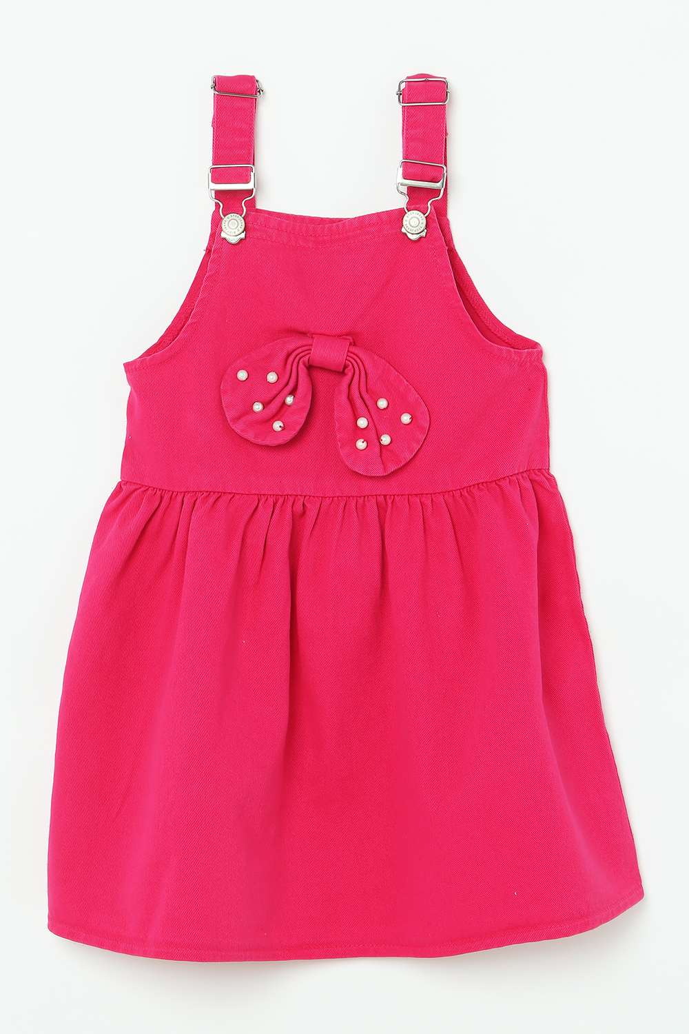 Solid-Blended-Fabric-Round-Neck-Girls-Casual-Wear-Dress