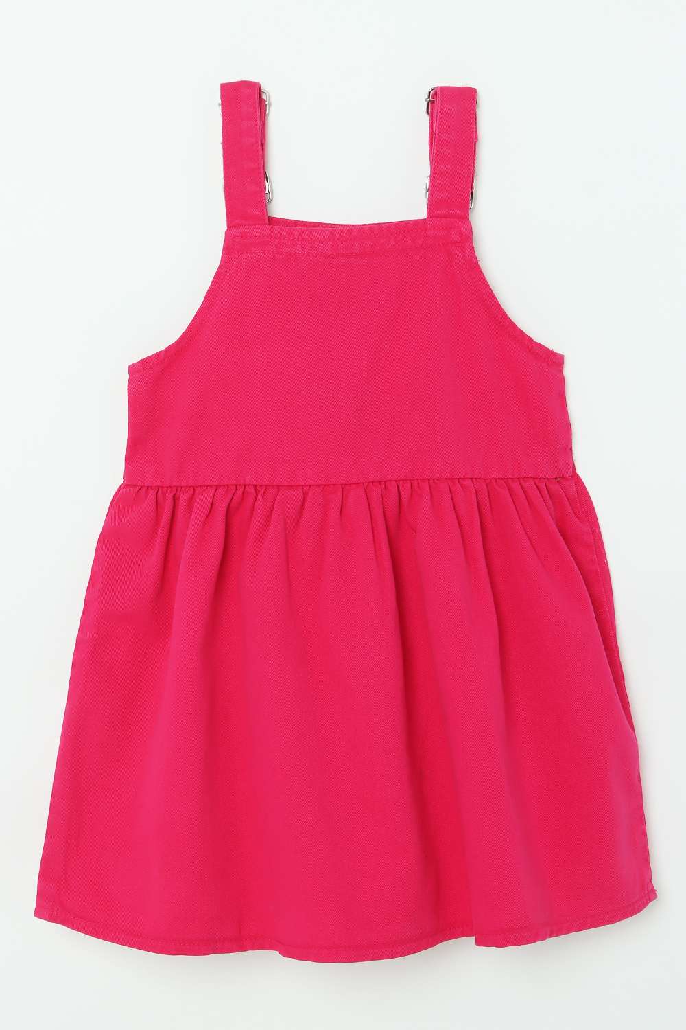 Solid-Blended-Fabric-Round-Neck-Girls-Casual-Wear-Dress