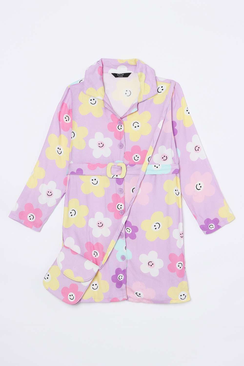 Graphic-Print-Rayon-Collared-Girls-Casual-Wear-Dress