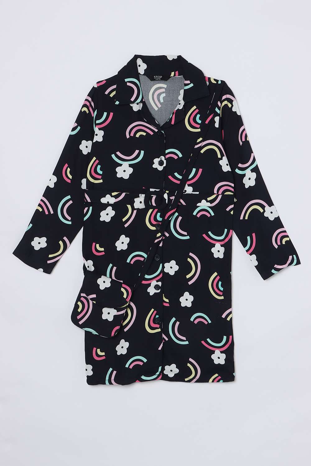 Graphic-Print-Rayon-Collared-Girls-Casual-Wear-Dress