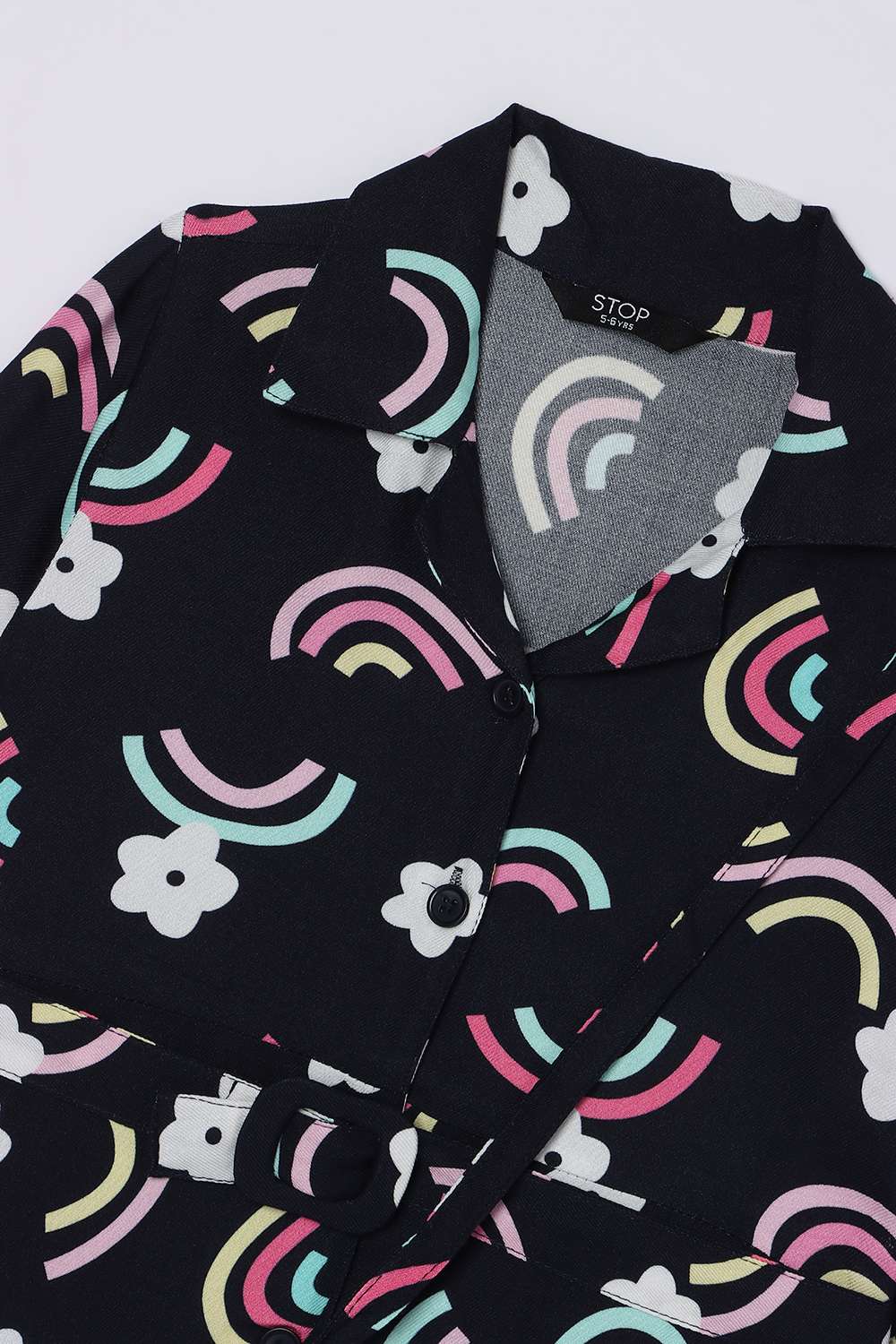 Graphic-Print-Rayon-Collared-Girls-Casual-Wear-Dress