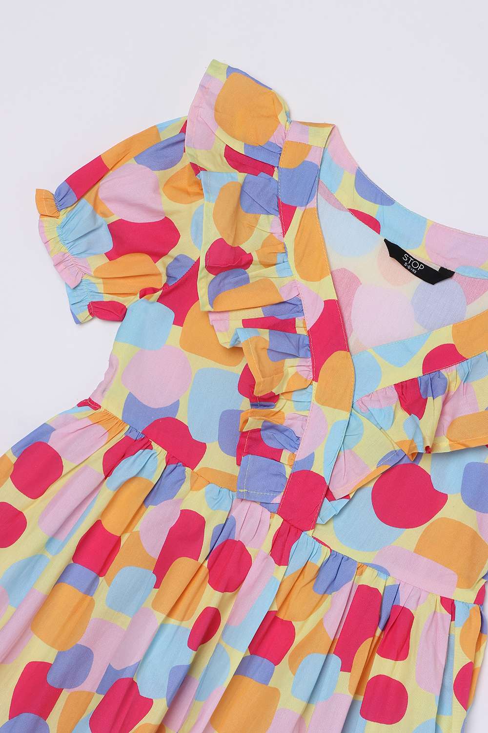 Printed-Cotton-V-Neck-Girls-Casual-Wear-Dress
