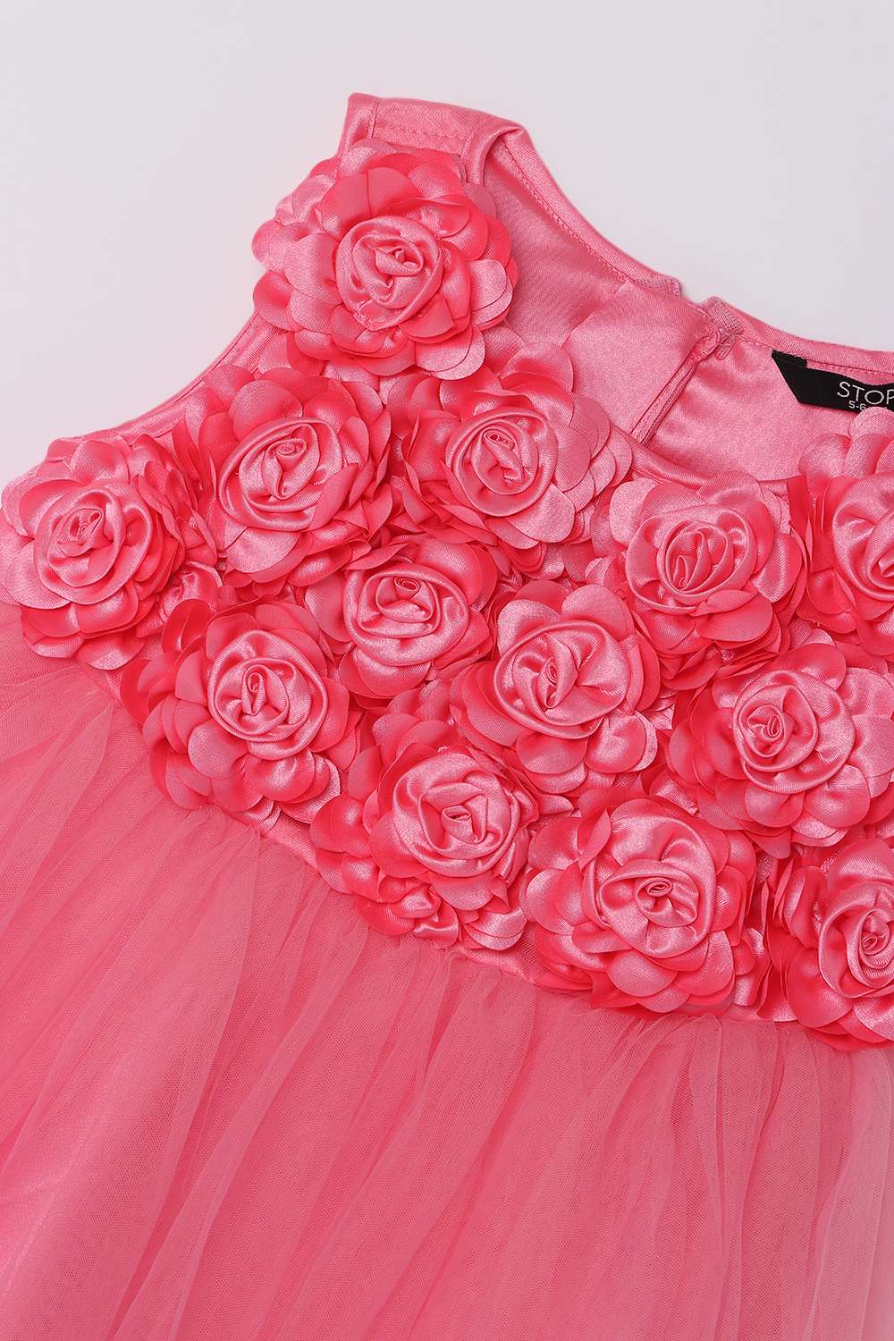 Solid-Round-Neck-Polyester-Girl-s-Dress