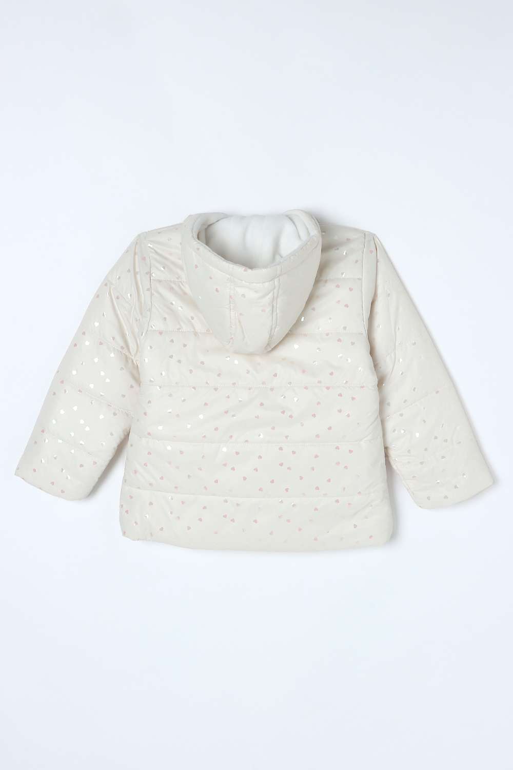 Solid-Polyester-Round-Neck-Girls-Puffer-Jacket