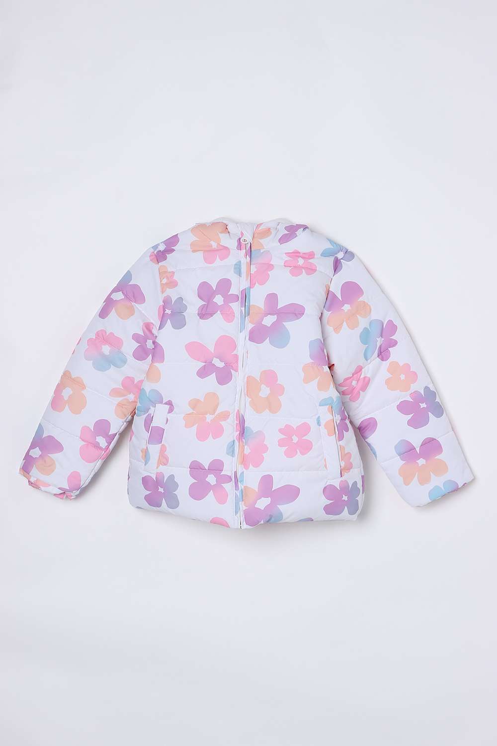 Floral-Blended-Fabric-Hooded-Girls-Casual-Wear-Jacket