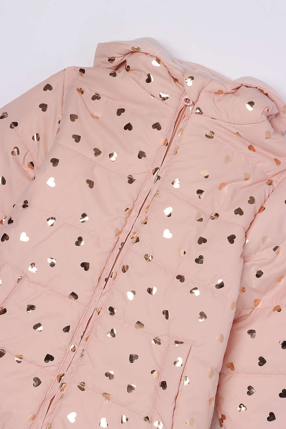 Graphic-Print-Blended-Fabric-Hooded-Girls-Winter-Wear-Jacket