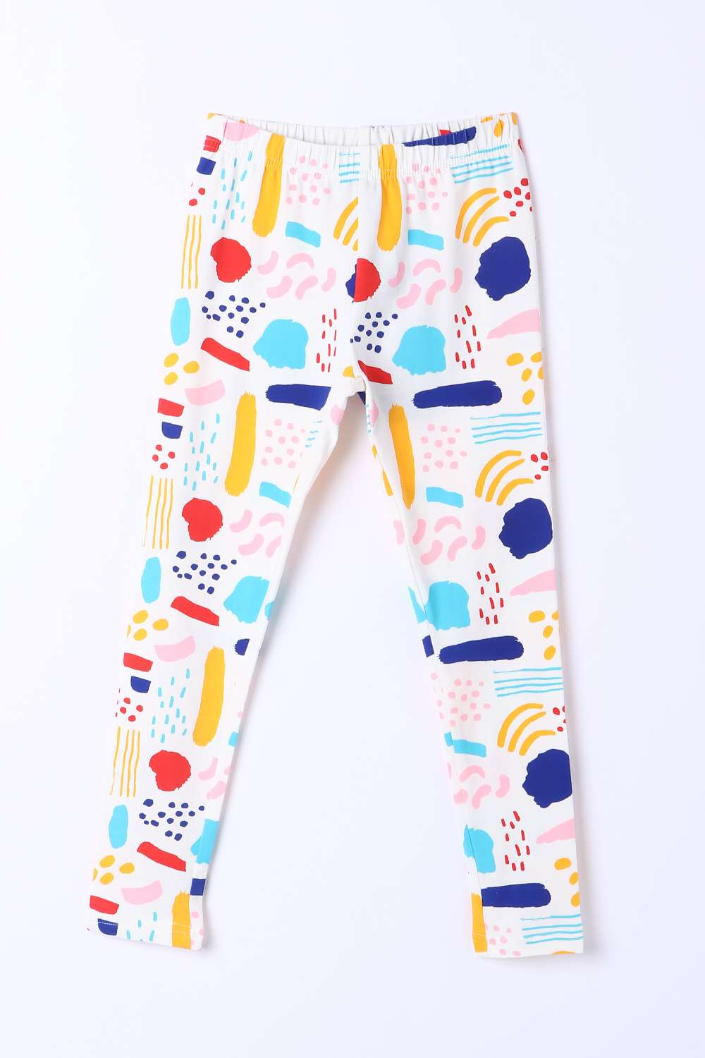 Graphic-Print-Blended-Fabric-Regular-Fit-Girls-Leggings