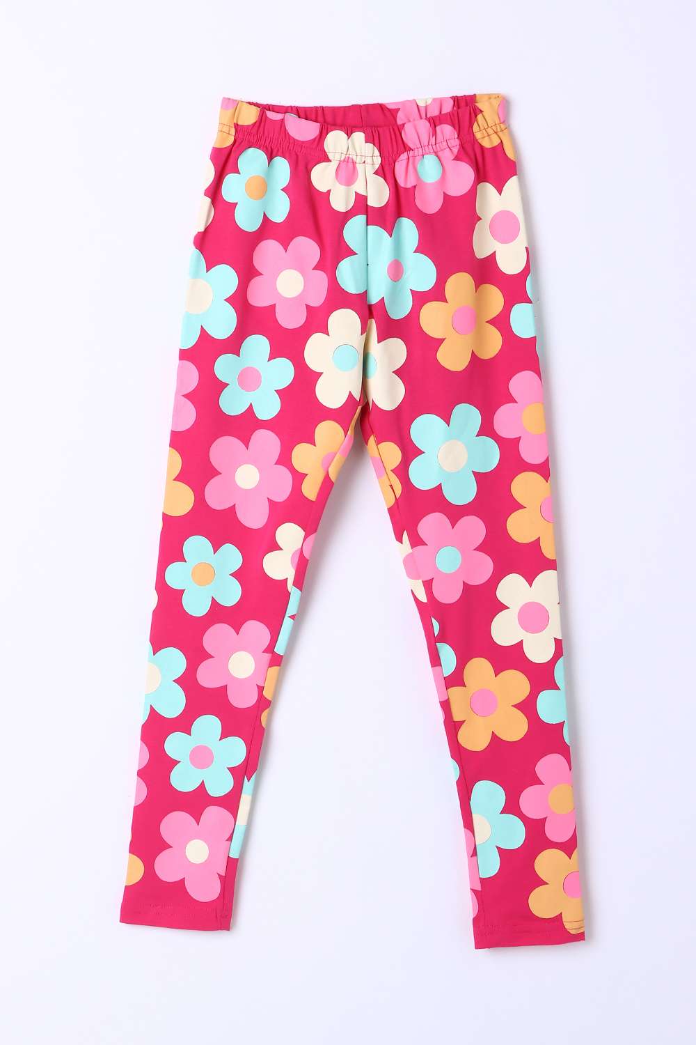 Floral-Blended-Fabric-Regular-Fit-Girls-Leggings