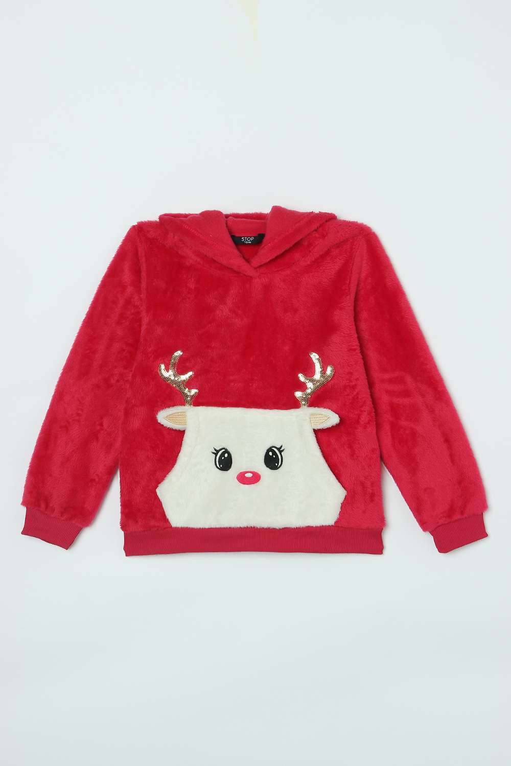 Solid-Blended-Fabric-Hooded-Girls-Sweatshirt