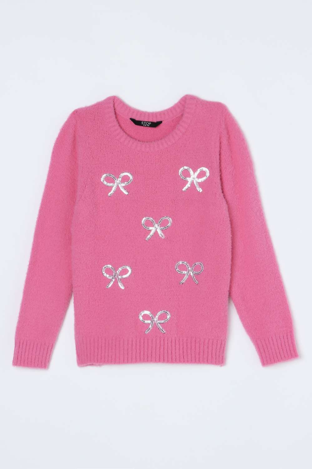 Embroidered-Blended-Fabric-Round-Neck-Girls-Sweater