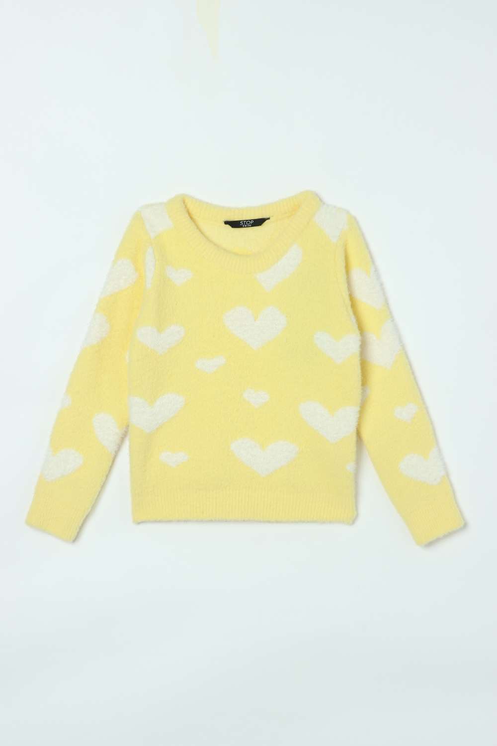Solid-Blended-Fabric-Round-Neck-Girls-Sweater