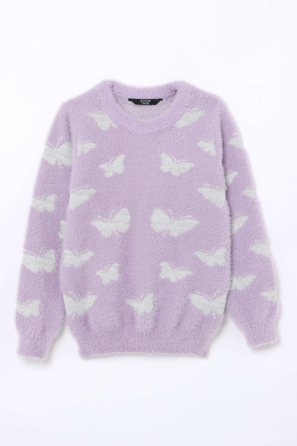 Printed-Blended-Fabric-Round-Neck-Girls-Winter-Wear-Sweater