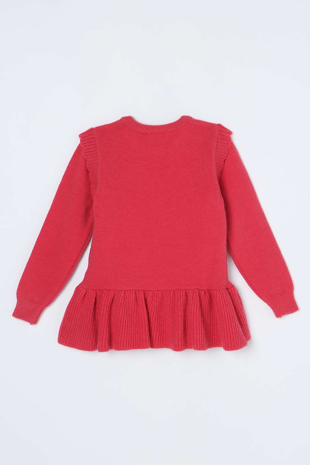 Solid-Blended-Fabric-Round-Neck-Girls-Sweater