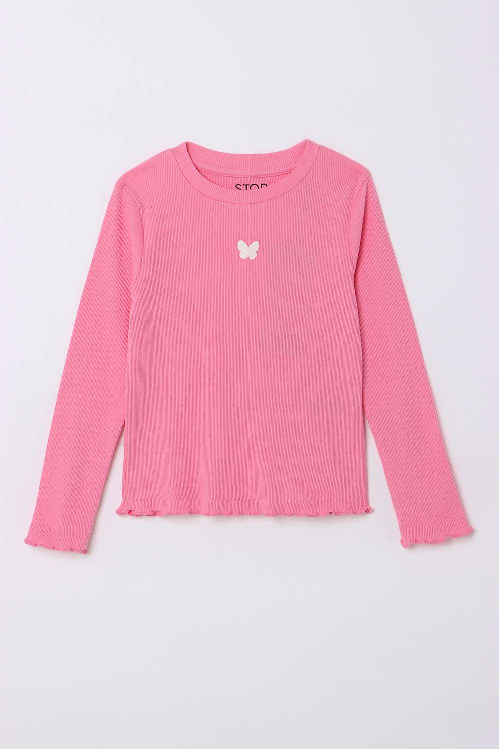 Solid-Polyester-Round-Neck-Girl-s-Top