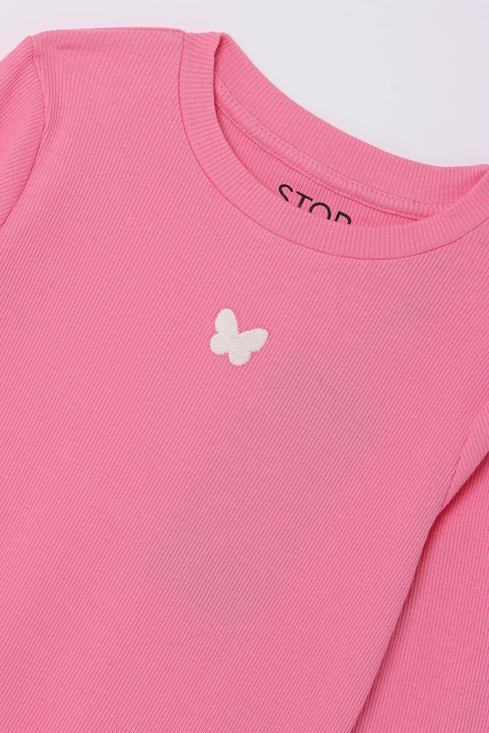 Solid-Polyester-Round-Neck-Girl-s-Top