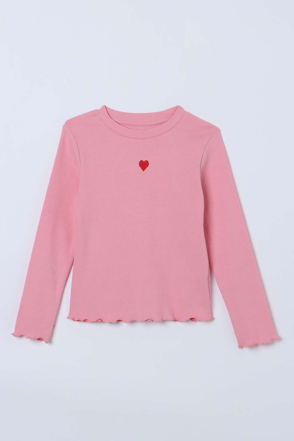 Embroidered-Blended-Fabric-Round-Neck-Girls-Top