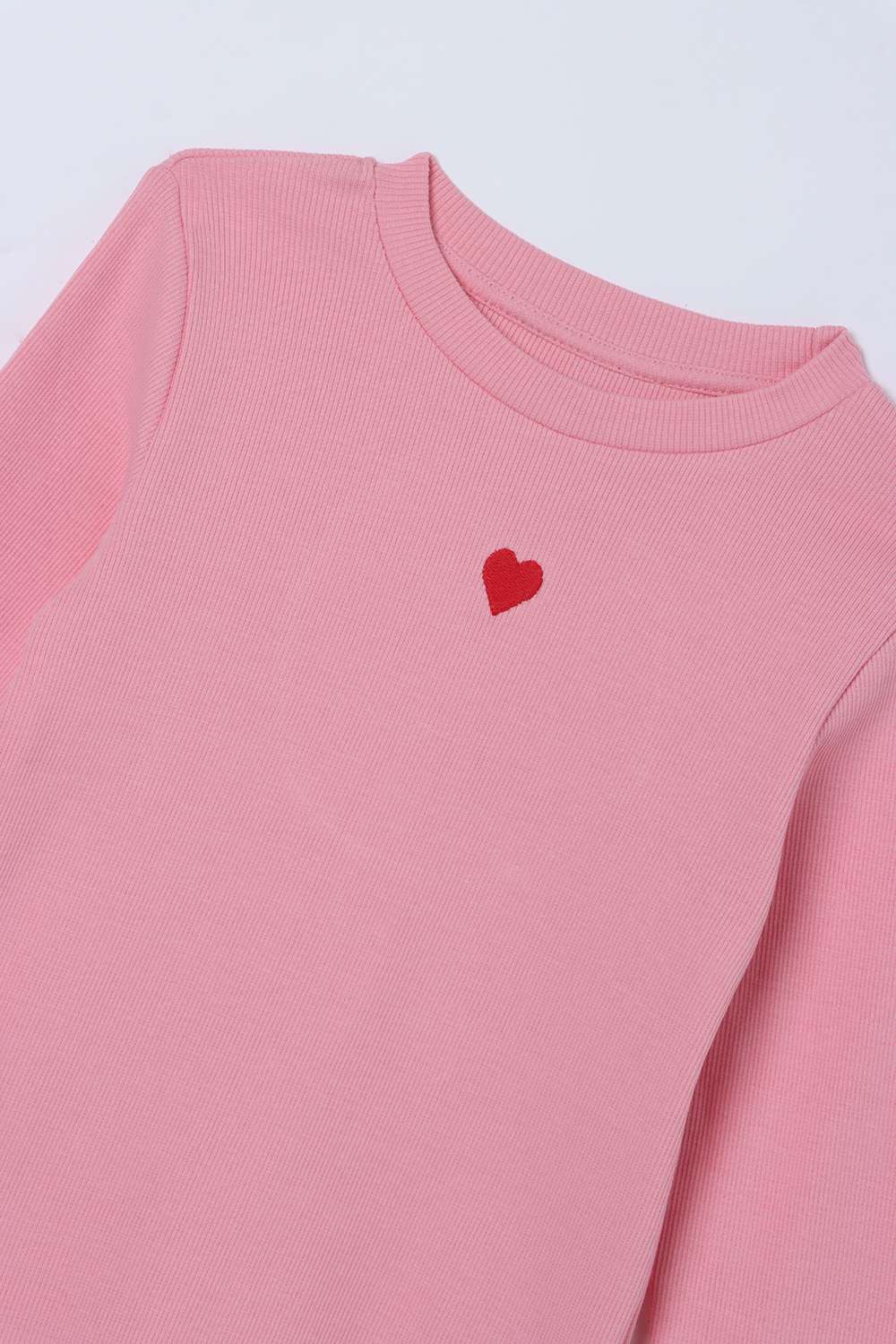 Embroidered-Blended-Fabric-Round-Neck-Girls-Top