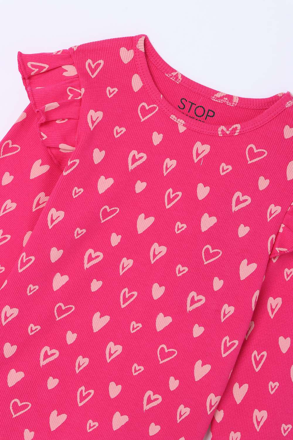 Printed-Blended-Fabric-Round-Neck-Girls-Top