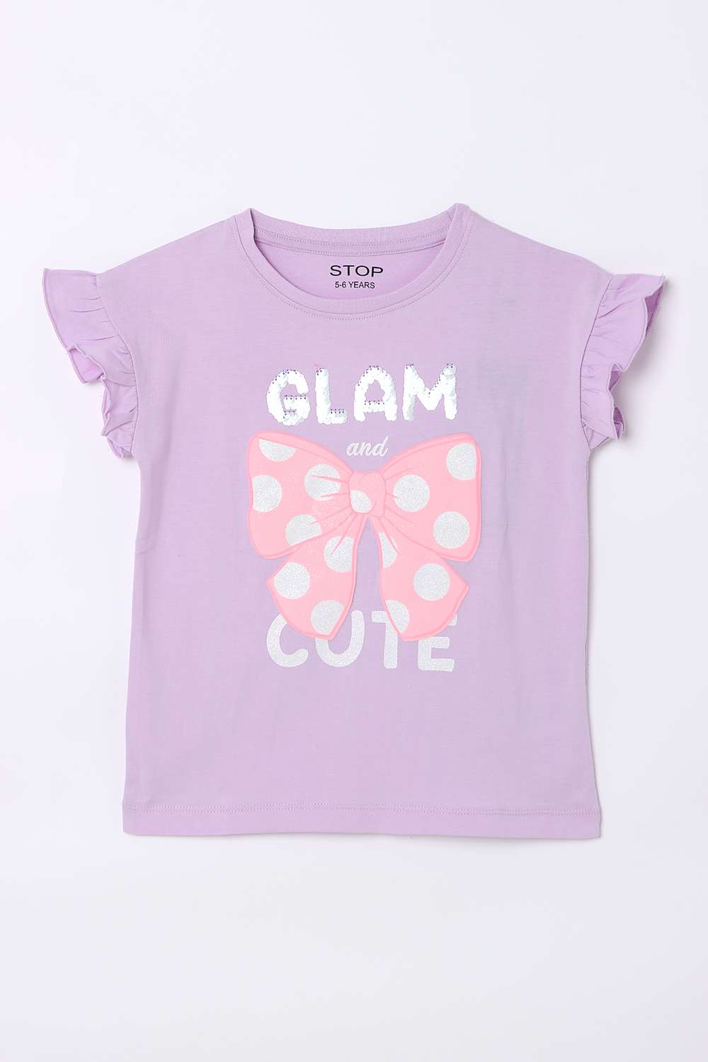 Solid-Blended-Fabric-Girls-T-Shirt