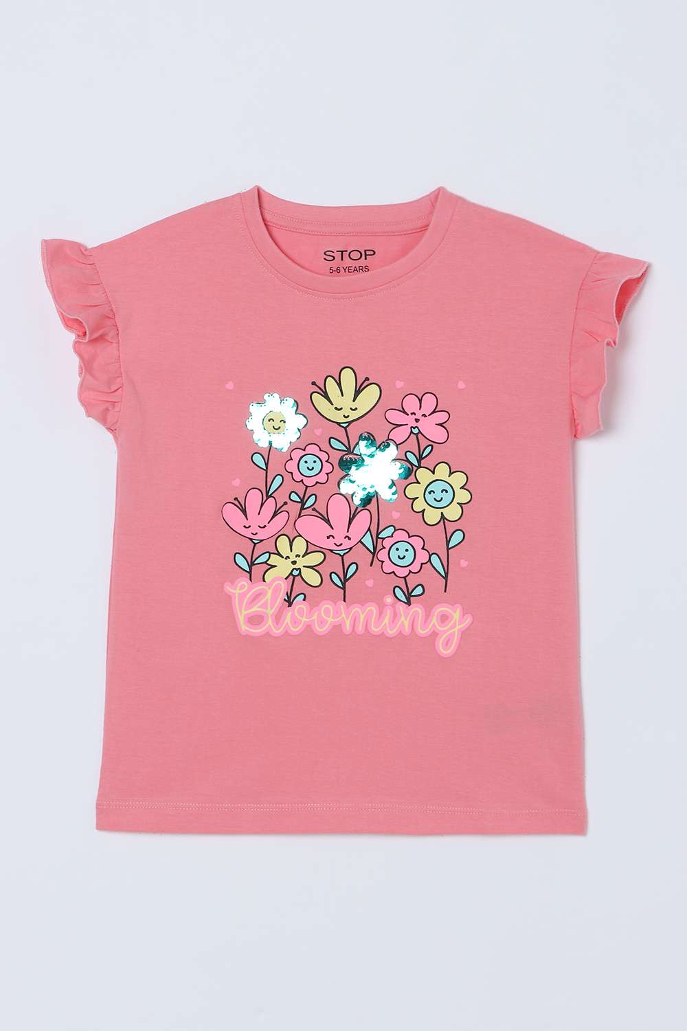 Graphic-Print-Cotton-Round-Neck-Girls-Top