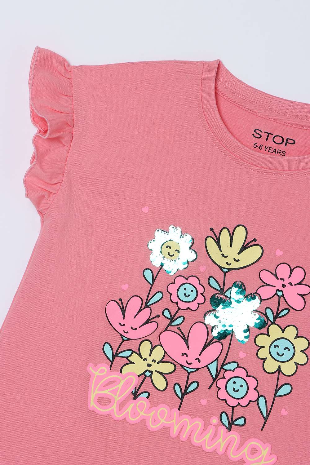 Graphic-Print-Cotton-Round-Neck-Girls-Top
