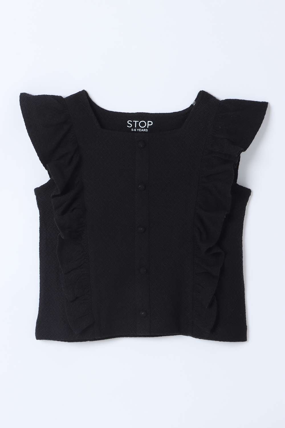 Textured-Cotton-Square-Neck-Girls-Top