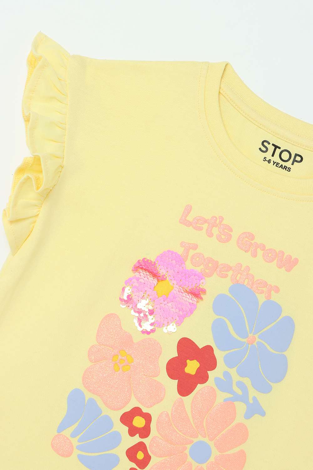 Solid-Blended-Fabric-Round-Neck-Girls-T-Shirt