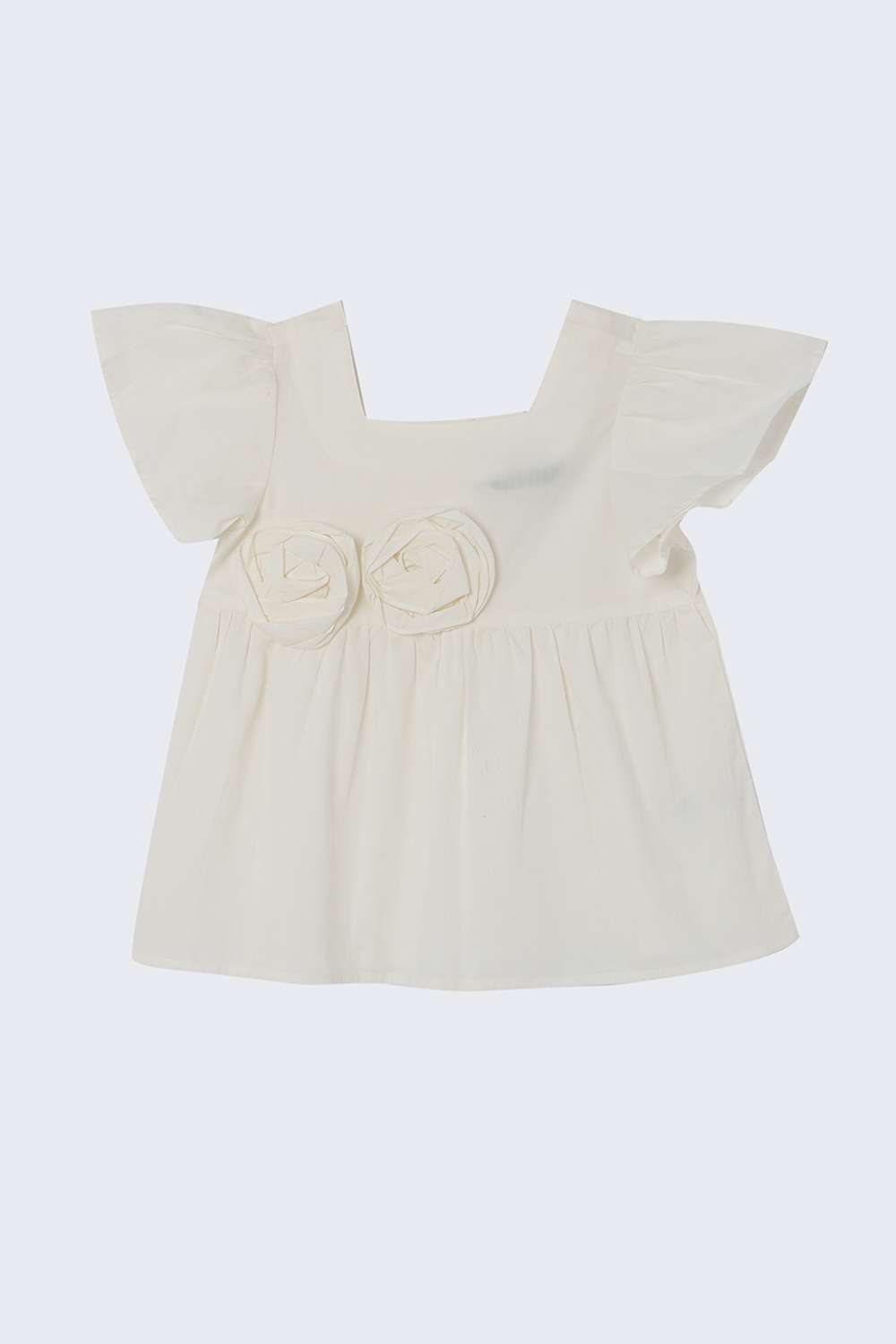 Solid-Poplin-Round-Neck-Girl-s-Top
