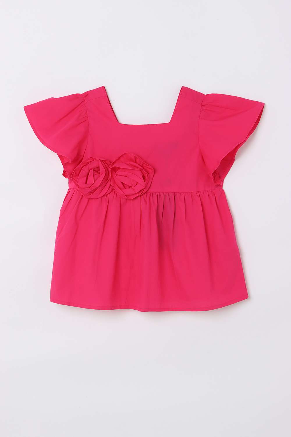 Solid-Poplin-Round-Neck-Girl-s-Top