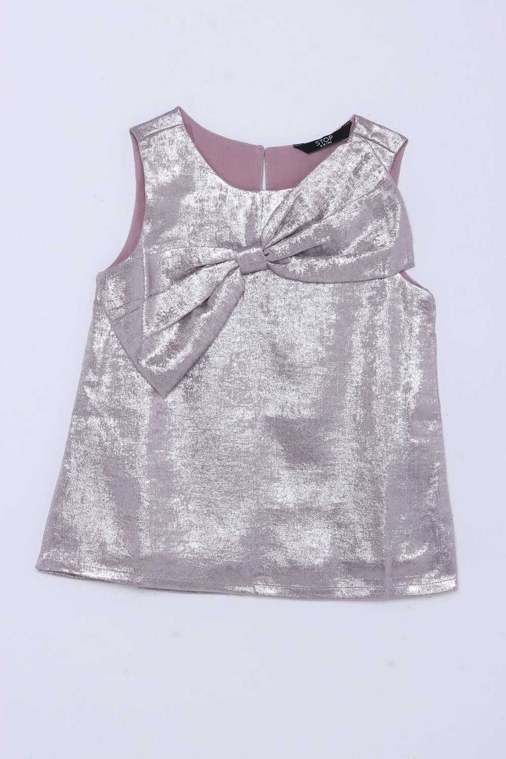 Solid-Polyester-Round-Neck-Girls-Top