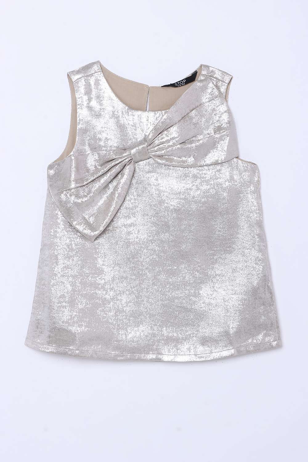 Solid-Polyester-Round-Neck-Girls-Top