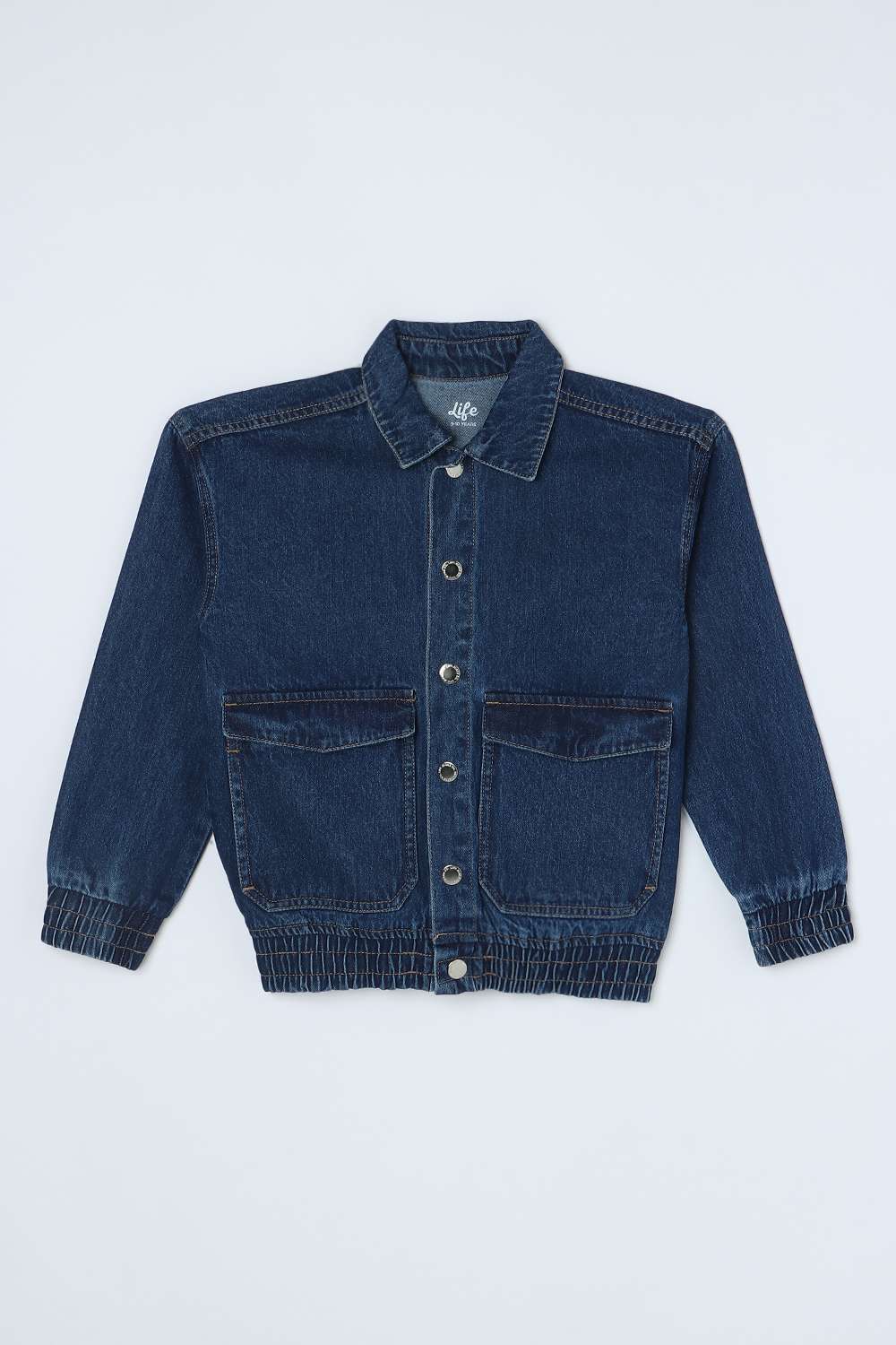 Solid-Blended-Fabric-Collared-Boys-Jacket