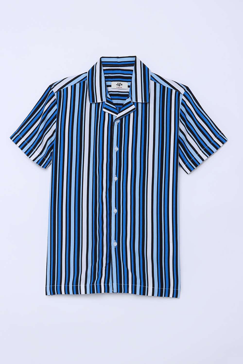 Stripes-Rayon-Resort-Collar-Boys-Shirt