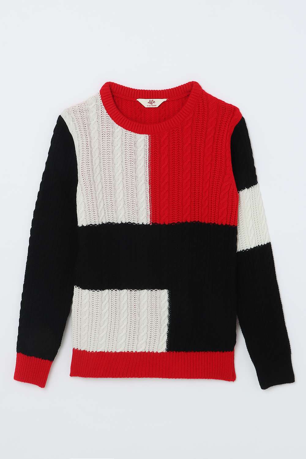 Color-Block-Acrylic-Round-Neck-Boys-Sweater