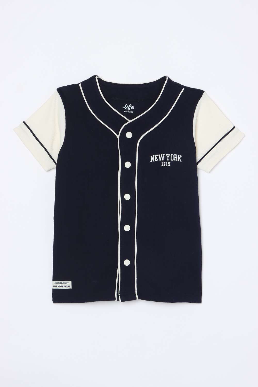 Textured-Cotton-Round-Neck-Boys-T-Shirt