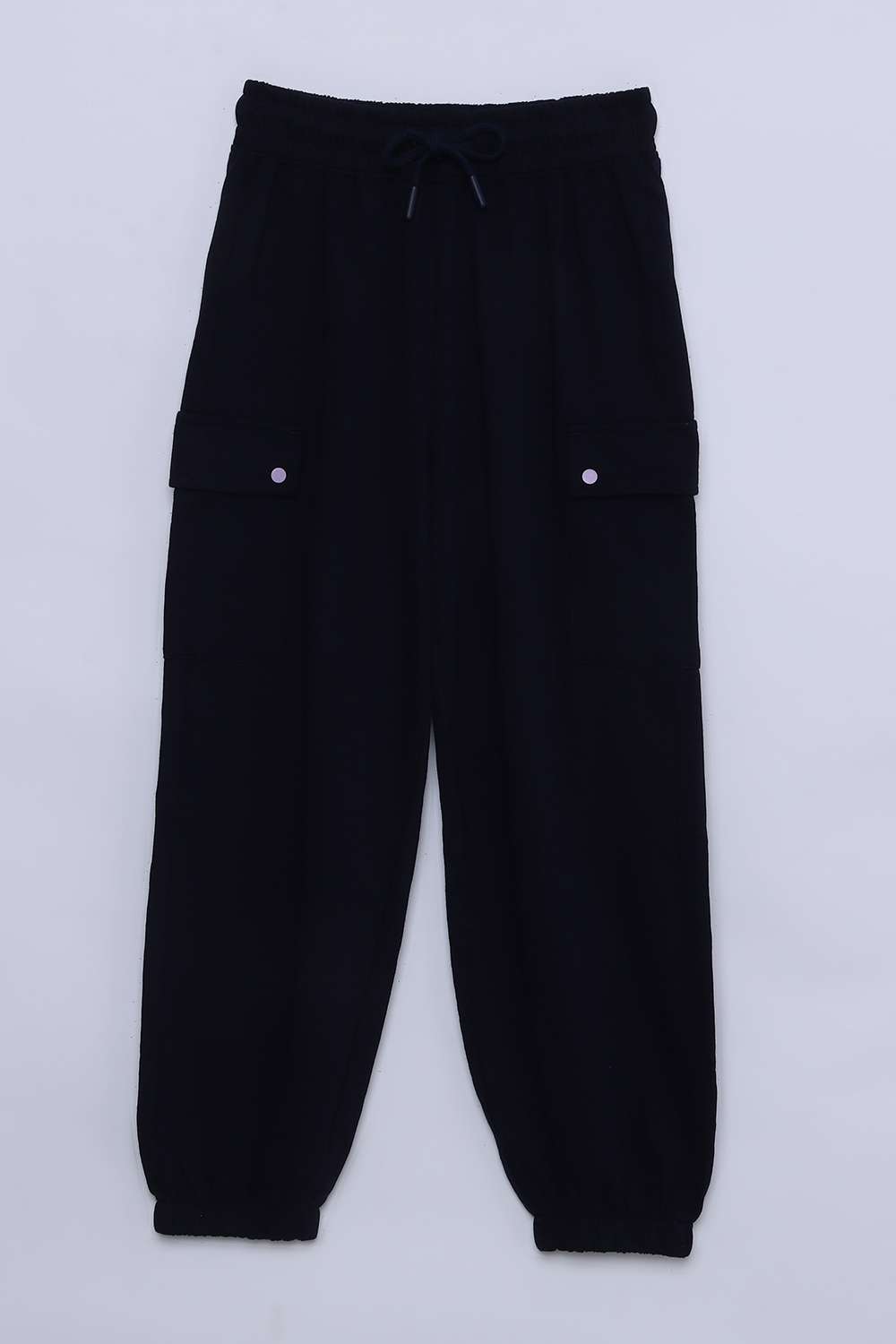 Solid-Cotton-Regular-Fit-Girls-Track-Pants