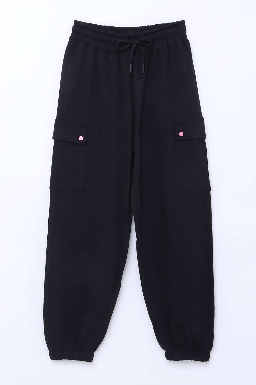 Solid-Cotton-Regular-Fit-Girls-Track-Pants