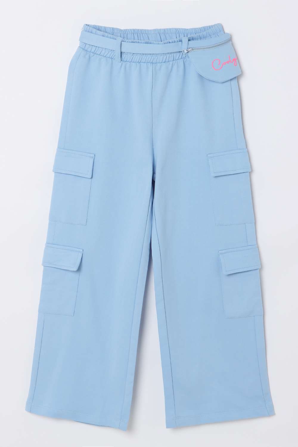 Solid-Cotton-Regular-Fit-Girls-Track-Pants