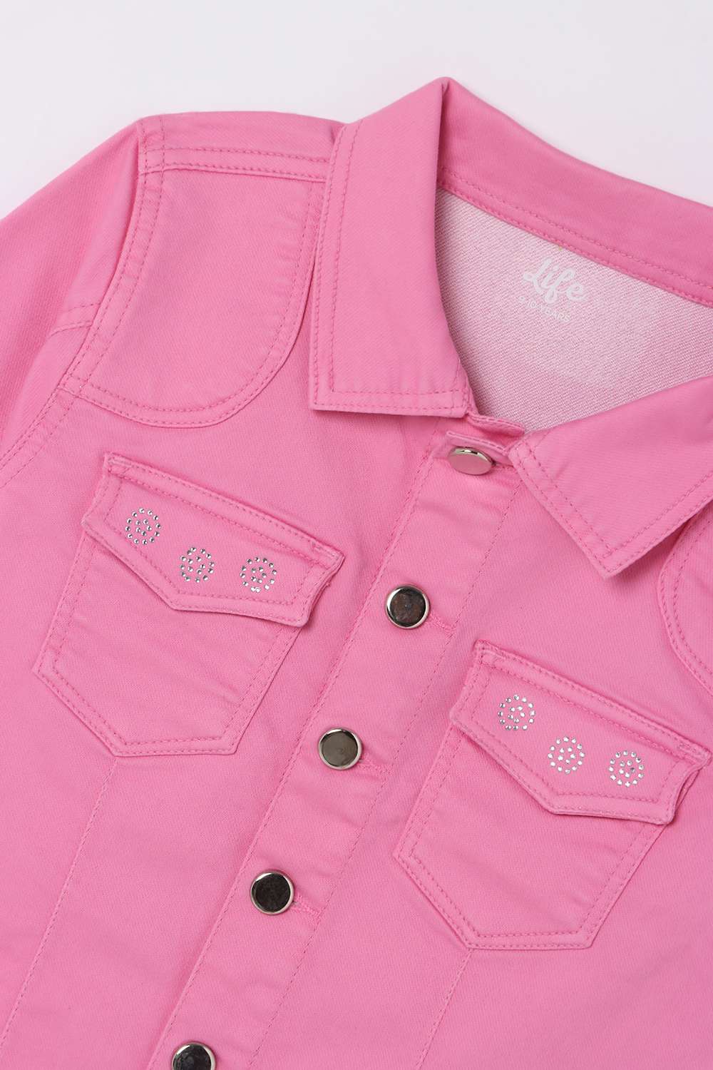 Solid-Cotton-Blend-Round-Neck-Girls-Casual-Wear-Jacket