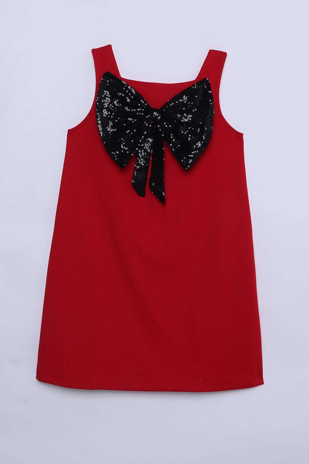 Embellished-Polyester-Square-Neck-Girls-Casual-Wear-Dress