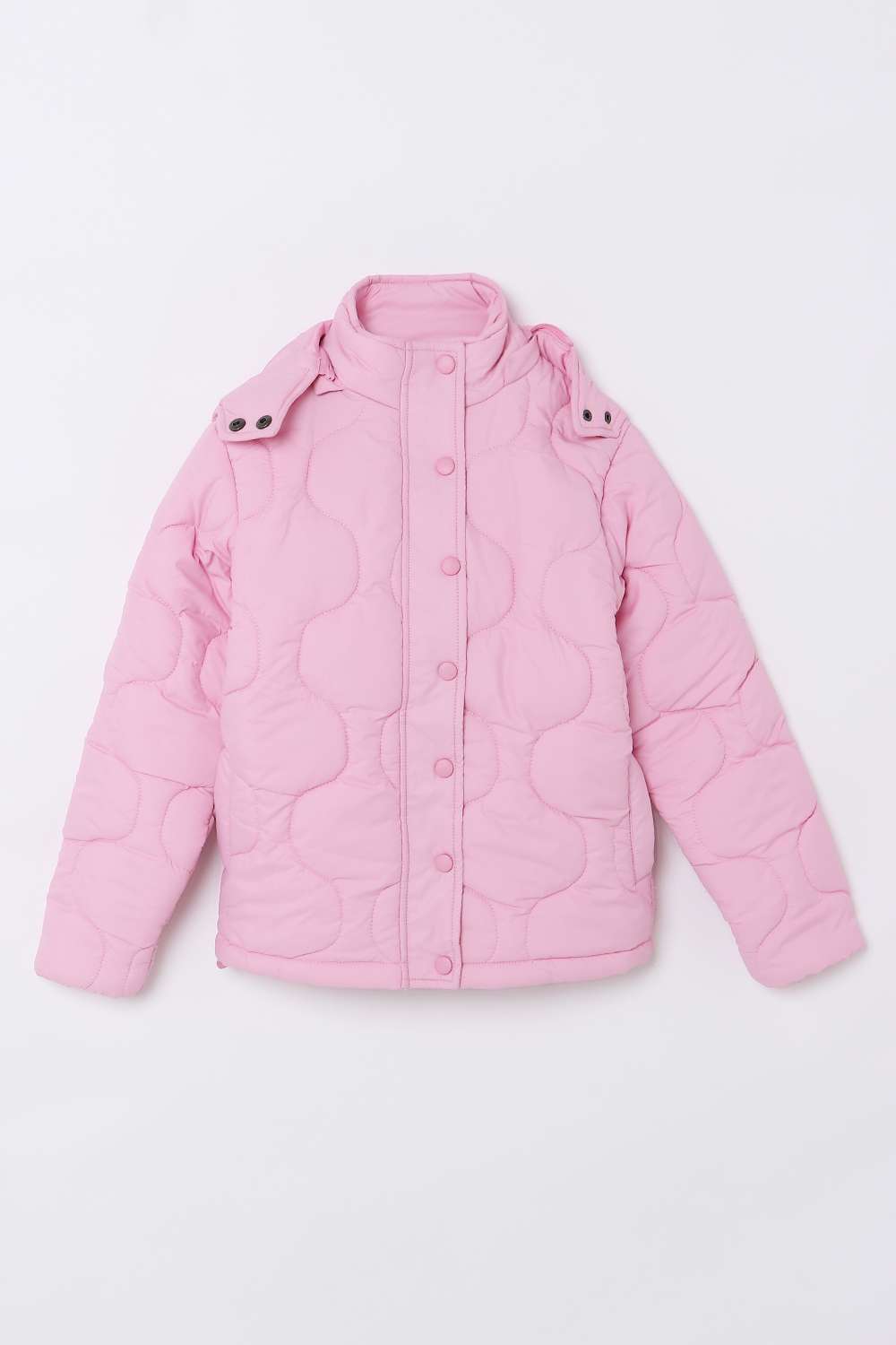 Solid-Polyester-Round-Neck-Girls-Winter-Wear-Jacket