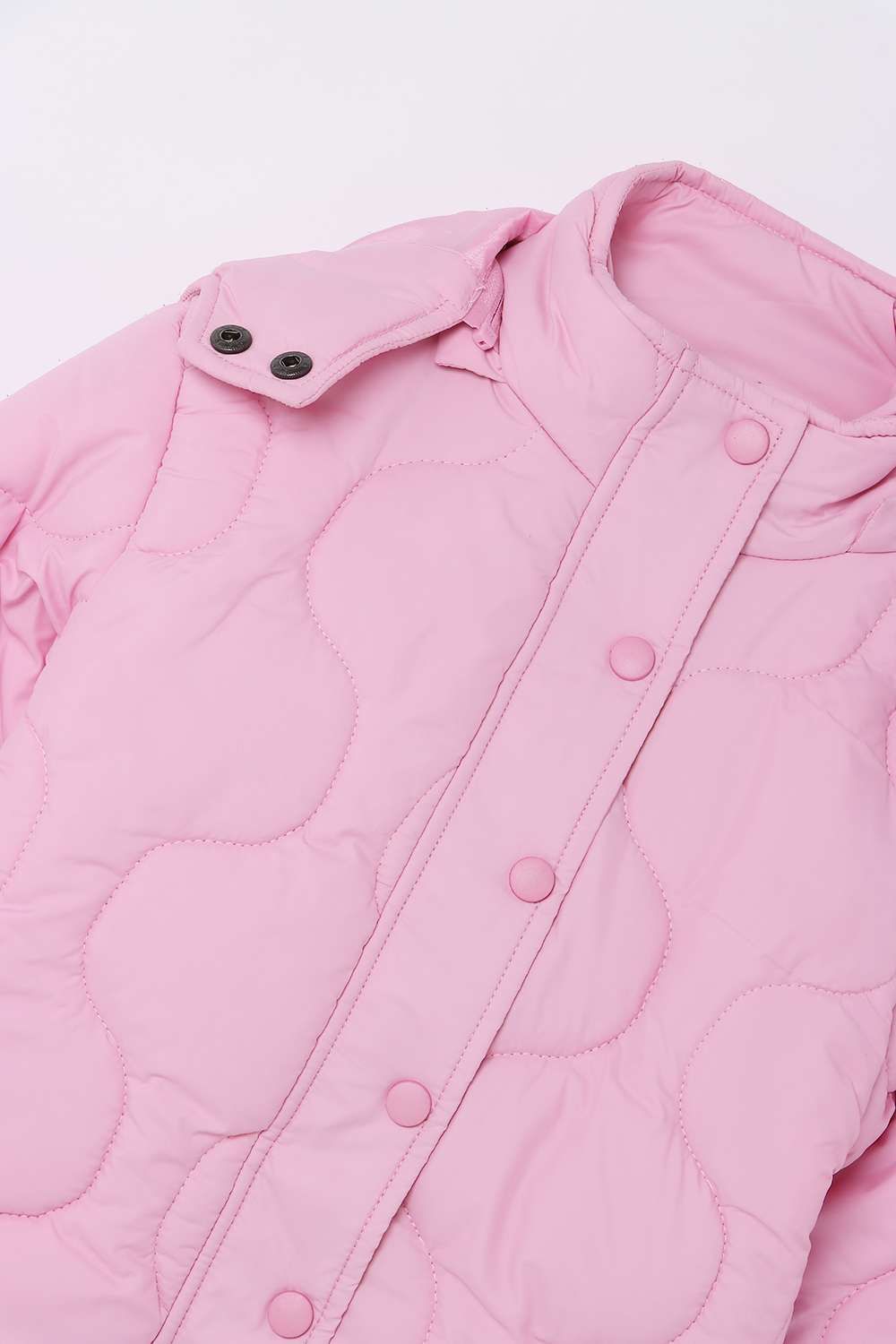 Solid-Polyester-Round-Neck-Girls-Winter-Wear-Jacket