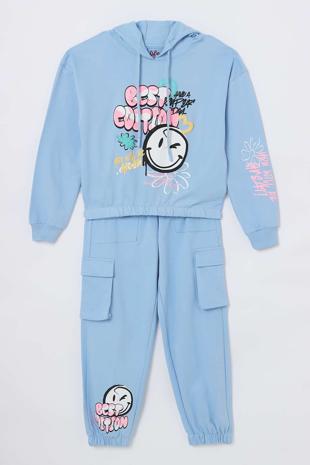 Graphic-Print-Cotton-Hooded-Girls-Casual-Wear-Co-Ord-Set