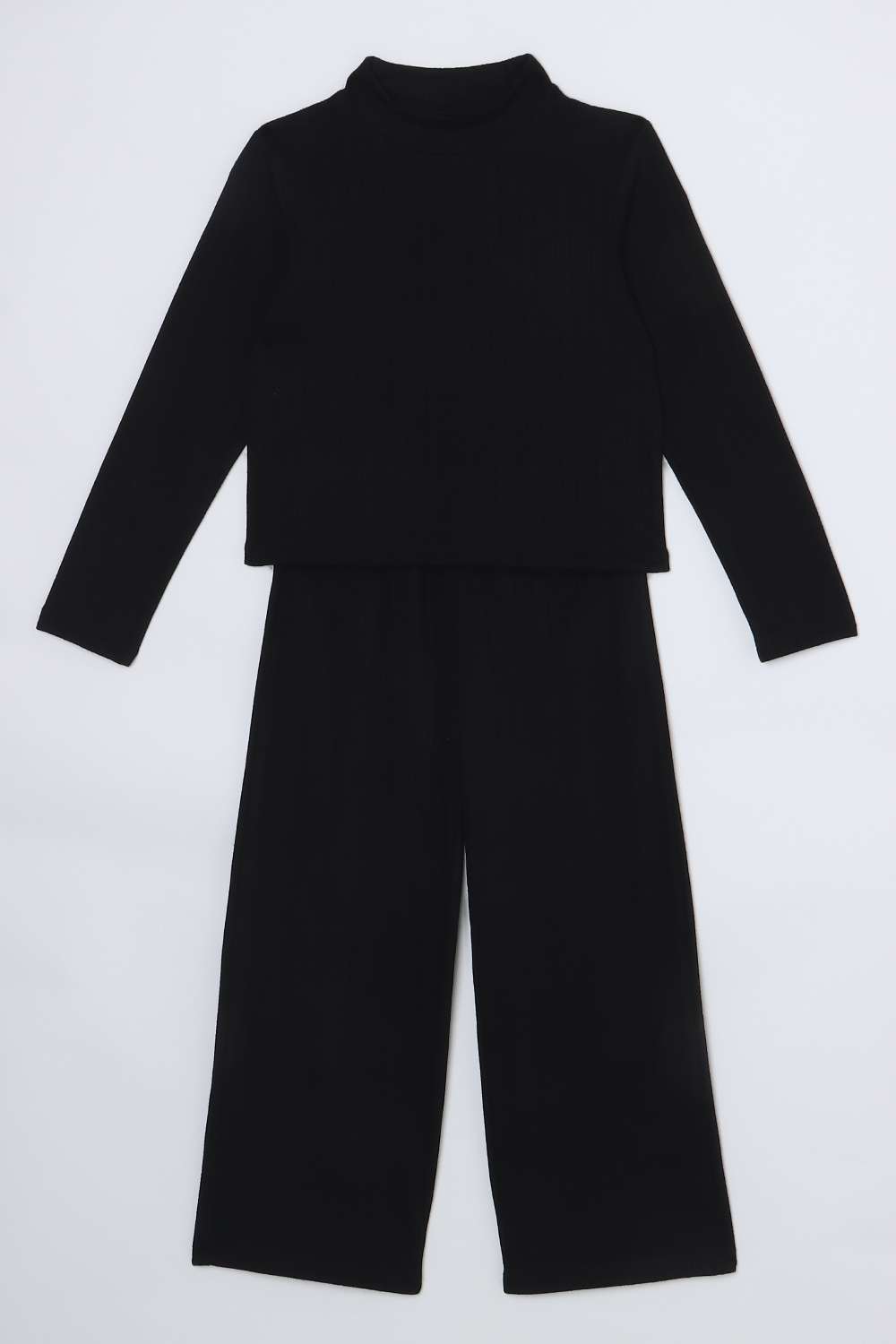 Solid-Blended-Fabric-Regular-Fit-Girls-Clothing-Set